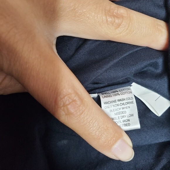 LOFT Navy Blue Eyelet Cotton Mini Skirt Size 4 - Picture 4 of 7